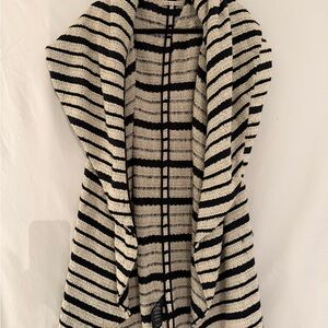 Alice + Olivia Black and White Striped Cardigan